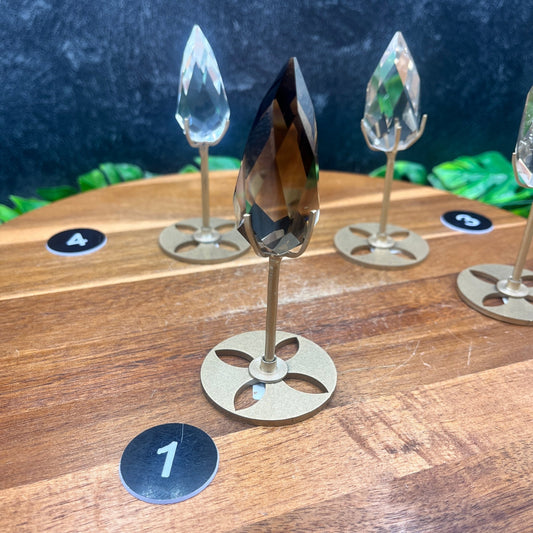 Faceted Crystal TearDrop on Stand - Sage & Magic