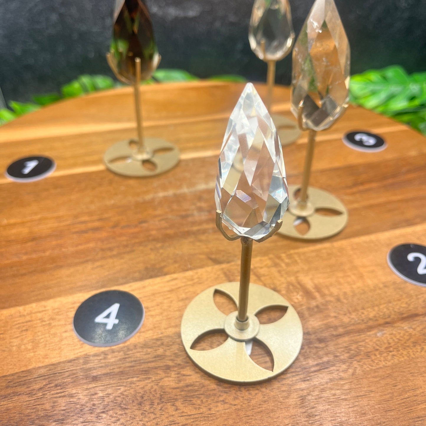 Faceted Crystal TearDrop on Stand - Sage & Magic