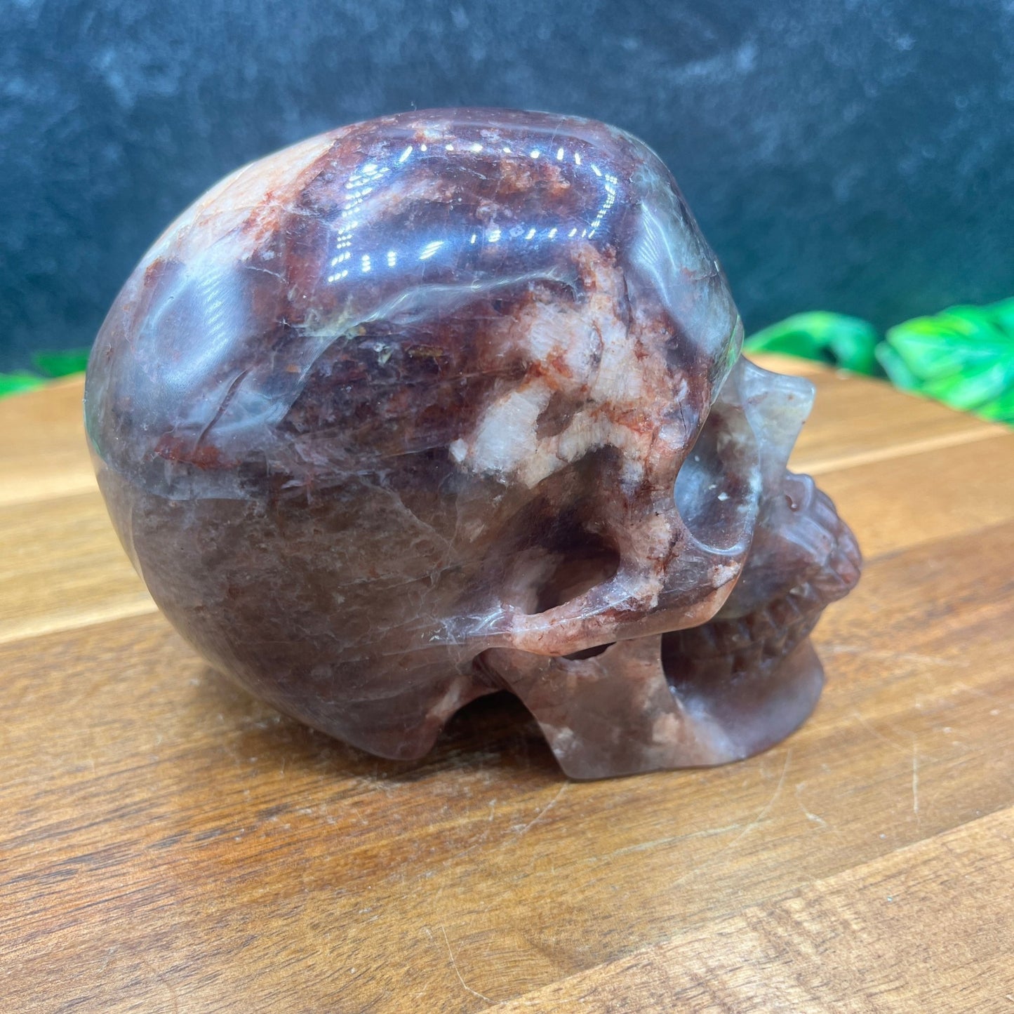 Fire Quartz Flower Skull - Sage & Magic