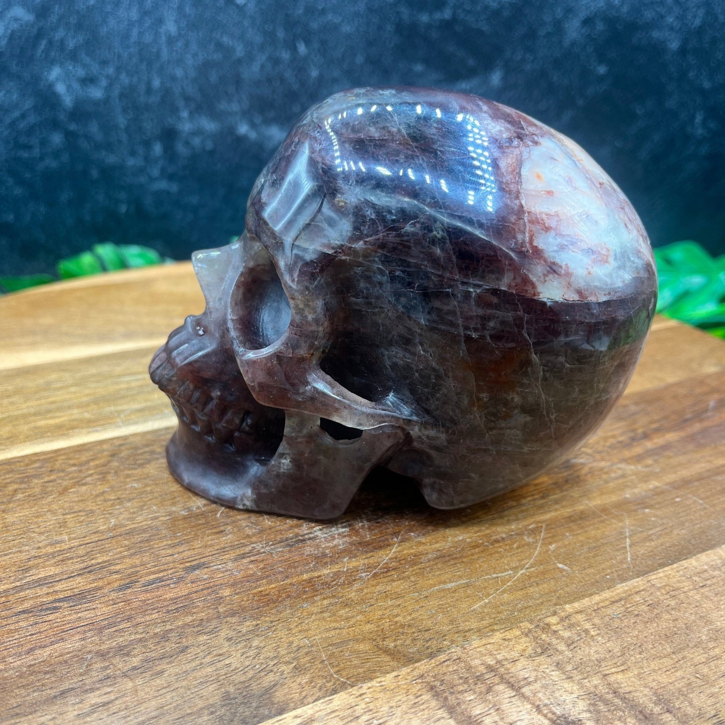 Fire Quartz Flower Skull - Sage & Magic