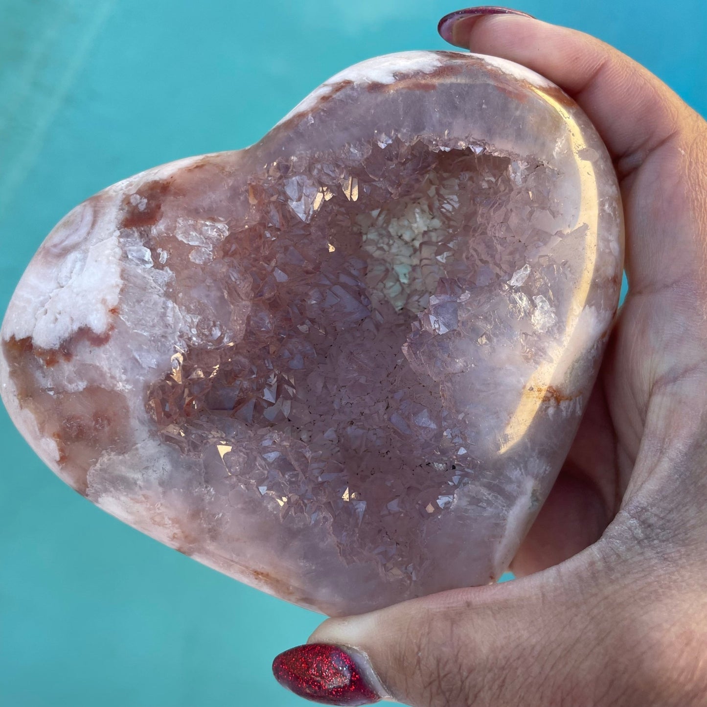 Flower Agate Amethyst Druzy Heart - Sage & Magic