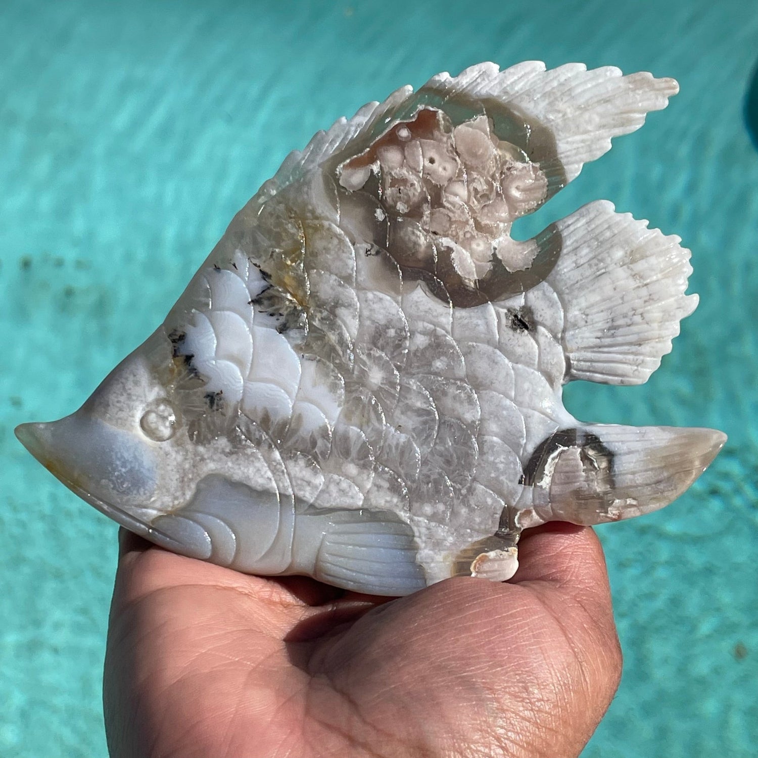 Flower Agate Angel Fish - Sage & Magic