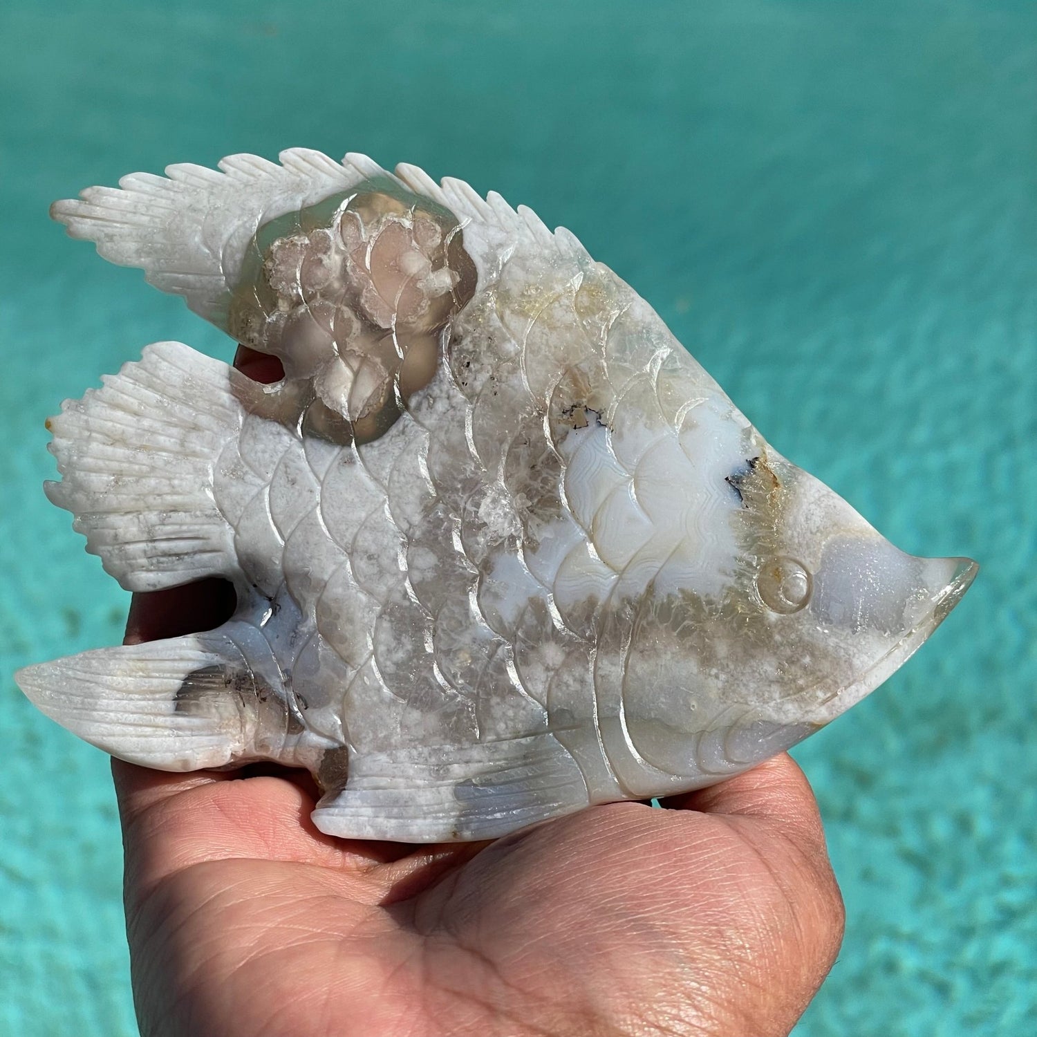 Flower Agate Angel Fish - Sage & Magic