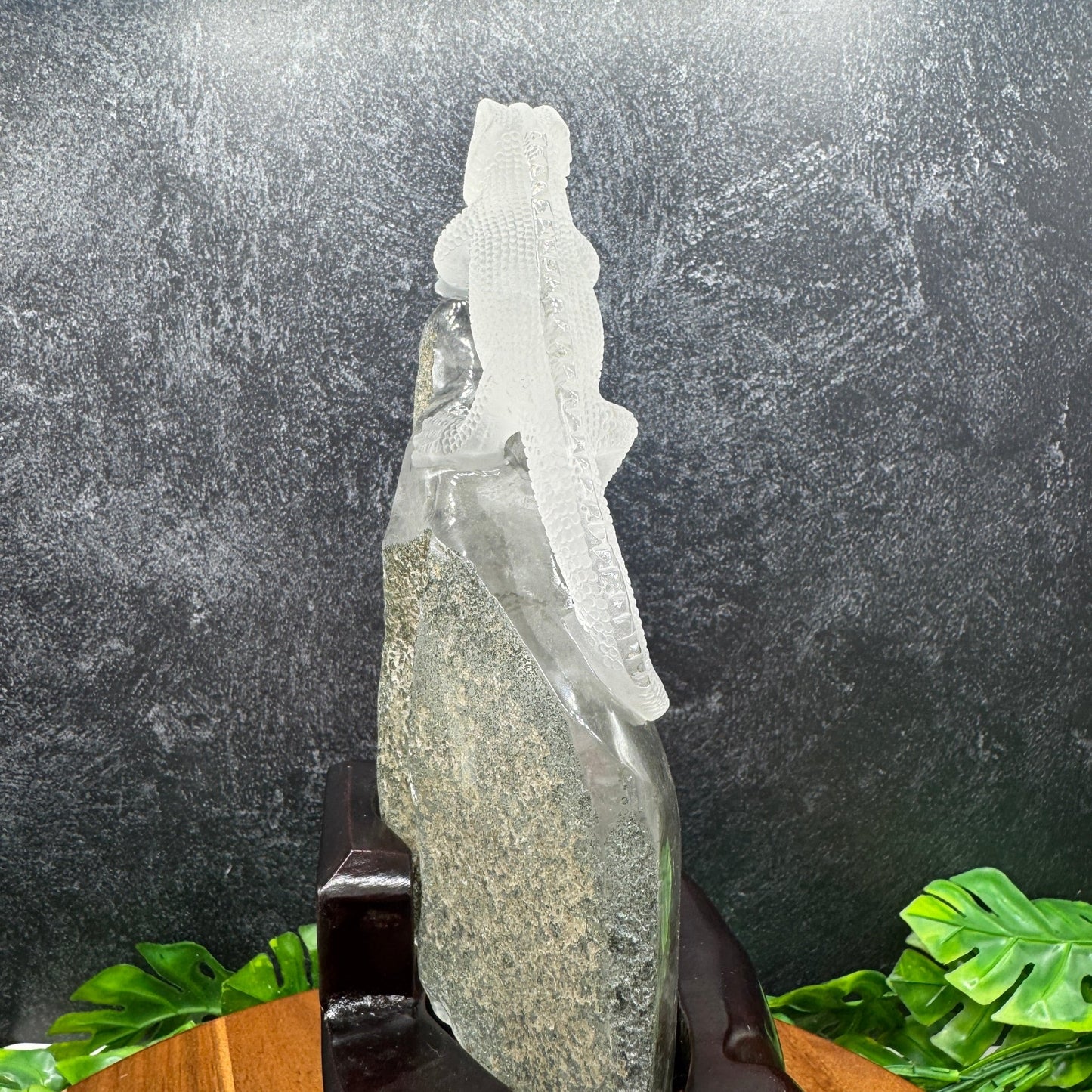 Garden Clear Quartz Lizard on Stand - Sage & Magic