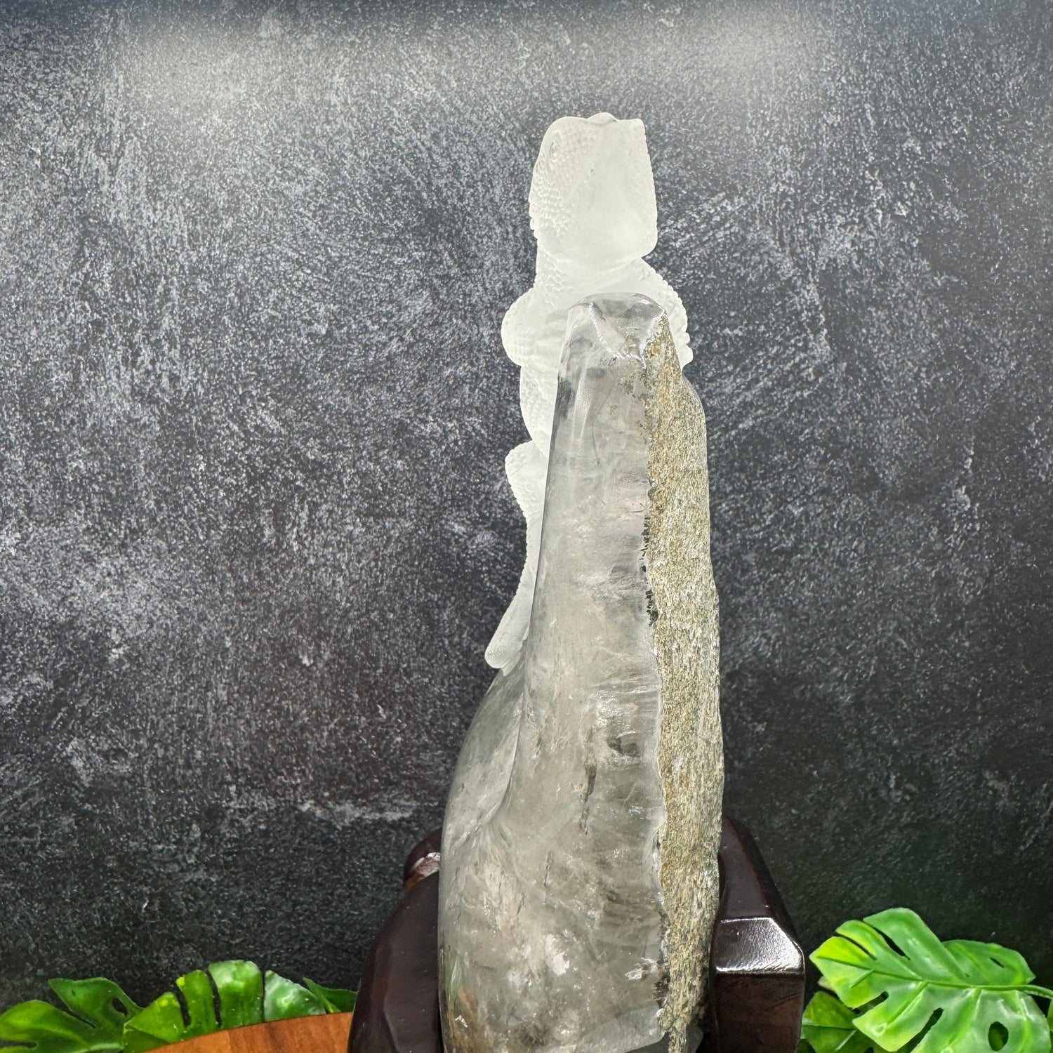 Garden Clear Quartz Lizard on Stand - Sage & Magic