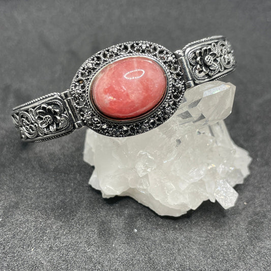 Gem Rhodochrosite Adjustable Plated Copper Bracelet - Sage & Magic