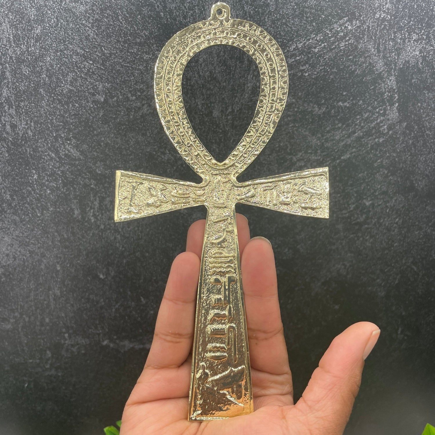 Gold Etched Looped Ankh - Sage & Magic