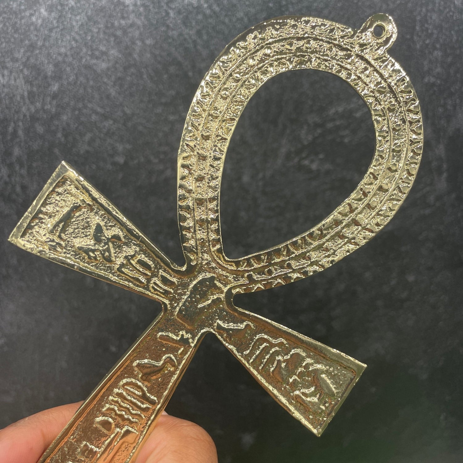 Gold Etched Looped Ankh - Sage & Magic