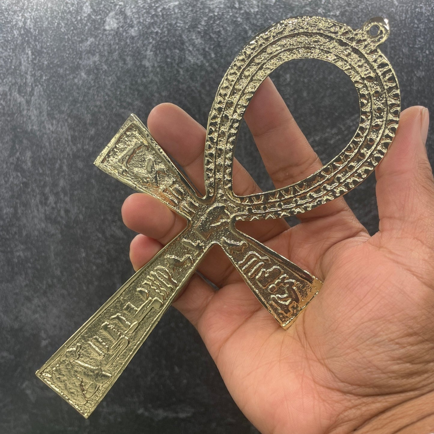 Gold Etched Looped Ankh - Sage & Magic