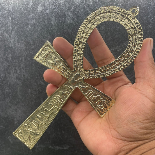 Gold Etched Looped Ankh - Sage & Magic