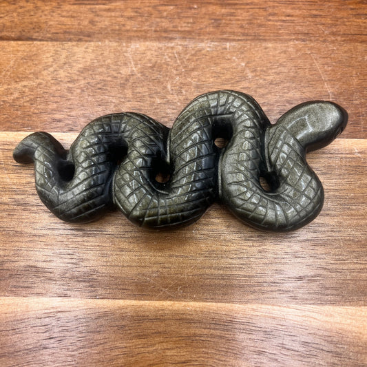 Gold Obsidian Snake - Sage & Magic