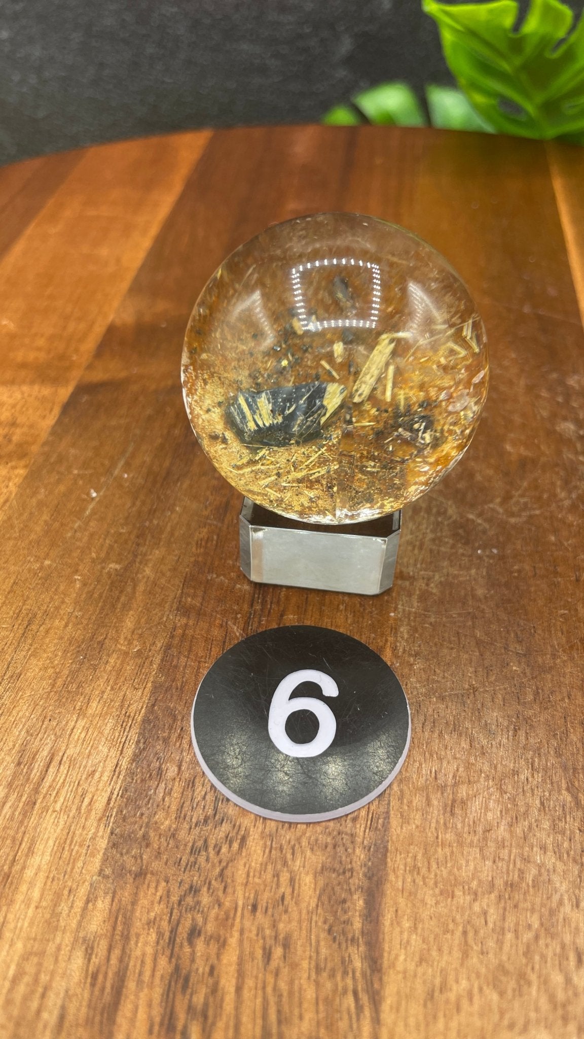 Gold Rutile and Pyrite in Scenic Quartz Sphere - Sage & Magic