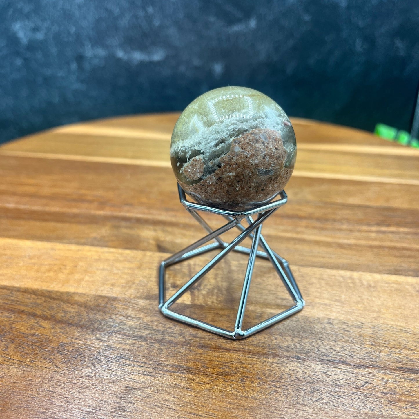 Gold Rutile in Garden on Scenic Quartz Sphere - Sage & Magic