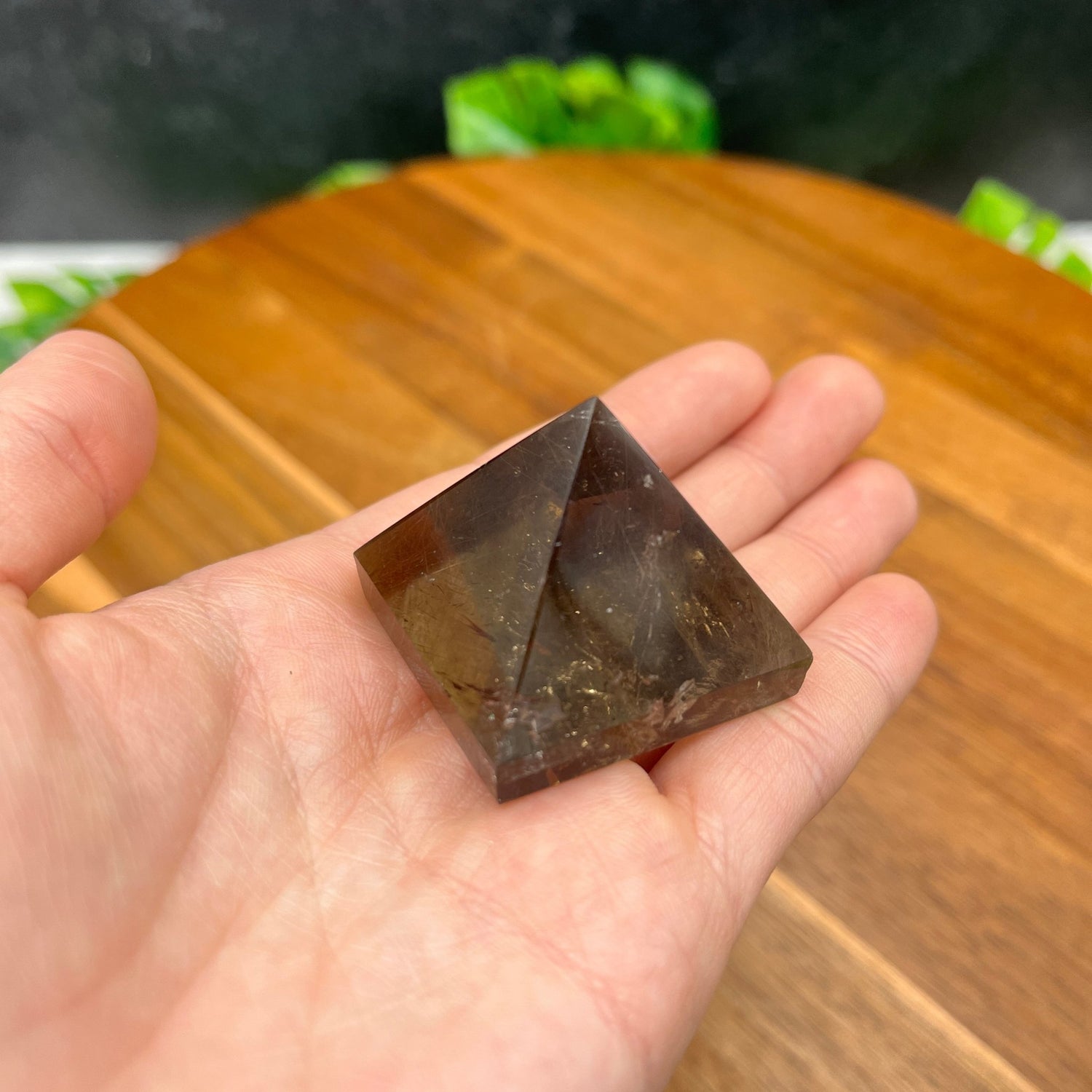 Gold Rutile Smoky Quartz Pyramid - Sage & Magic