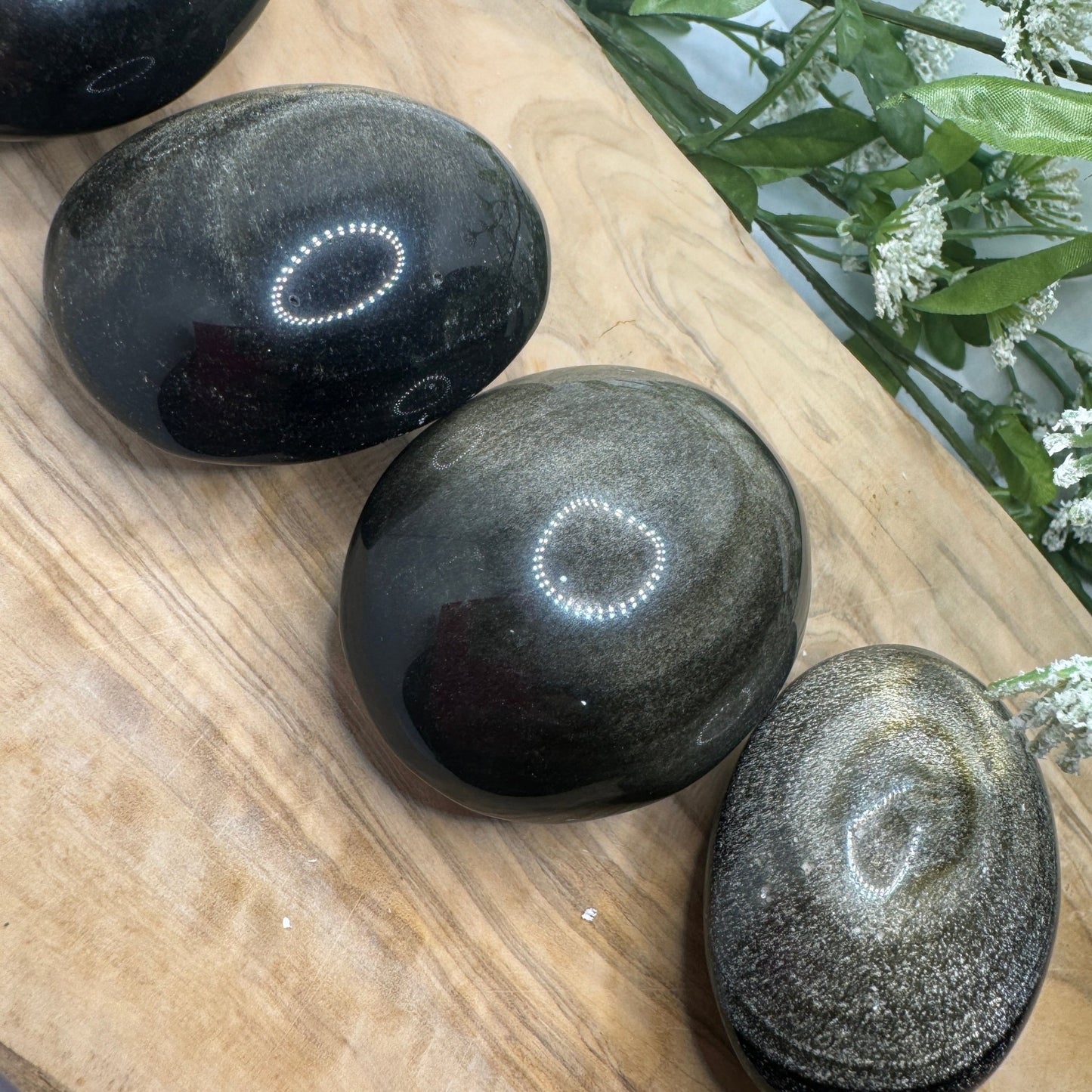 Gold Sheen Obsidian Egg Palmstone - Sage & Magic