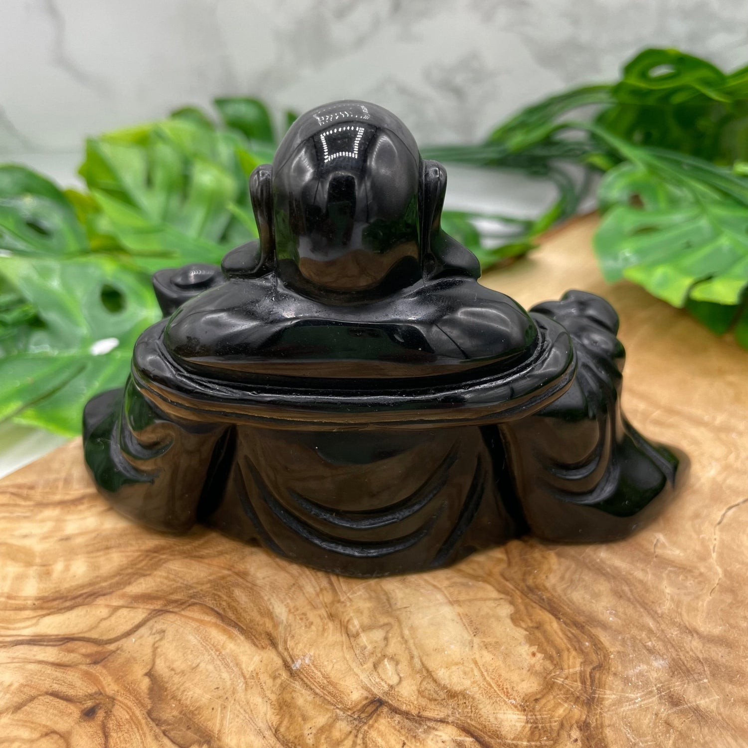 Gold Sheen Obsidian Laughing Buddha - Sage & Magic