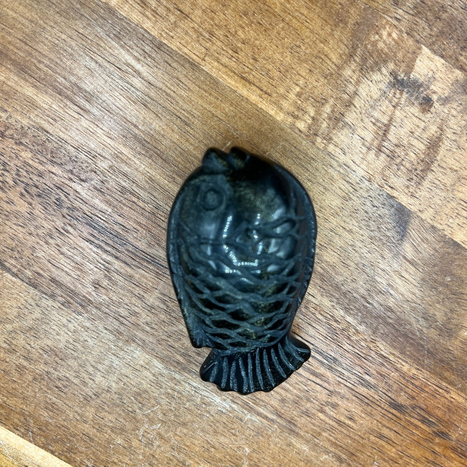 Gold Sheen Obsidian Small Fish Carving - Sage & Magic