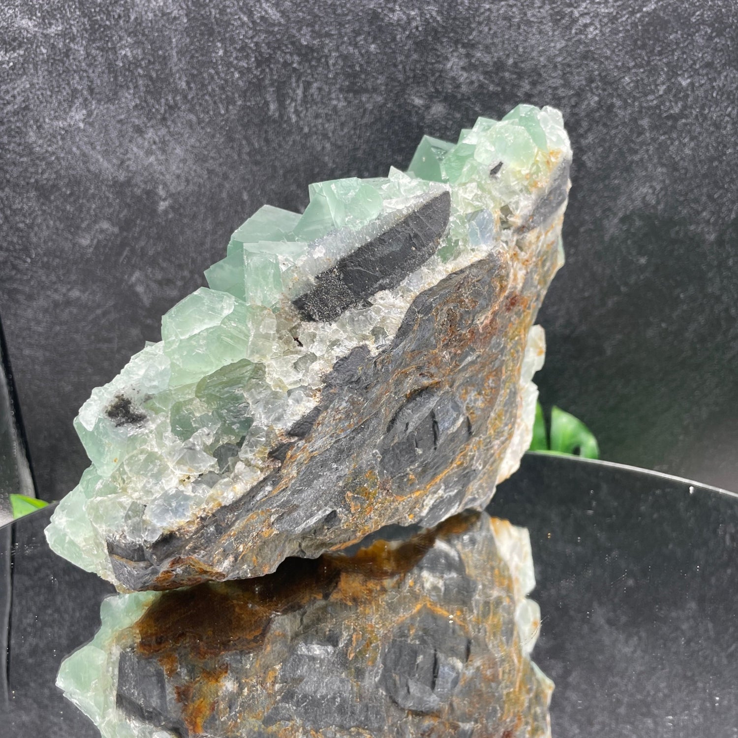 Green Cubic Fluorite with Sugar Druzy Specimen - Sage & Magic