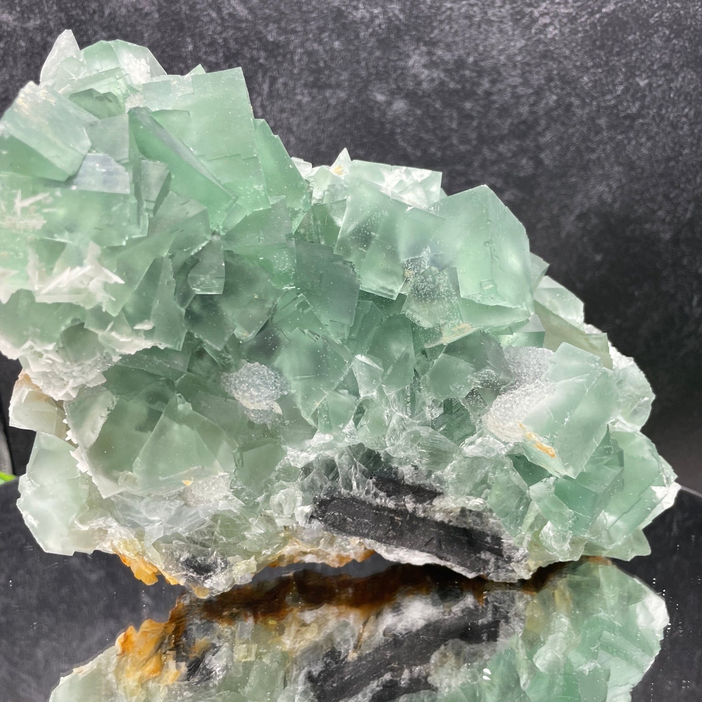 Green Cubic Fluorite with Sugar Druzy Specimen - Sage & Magic