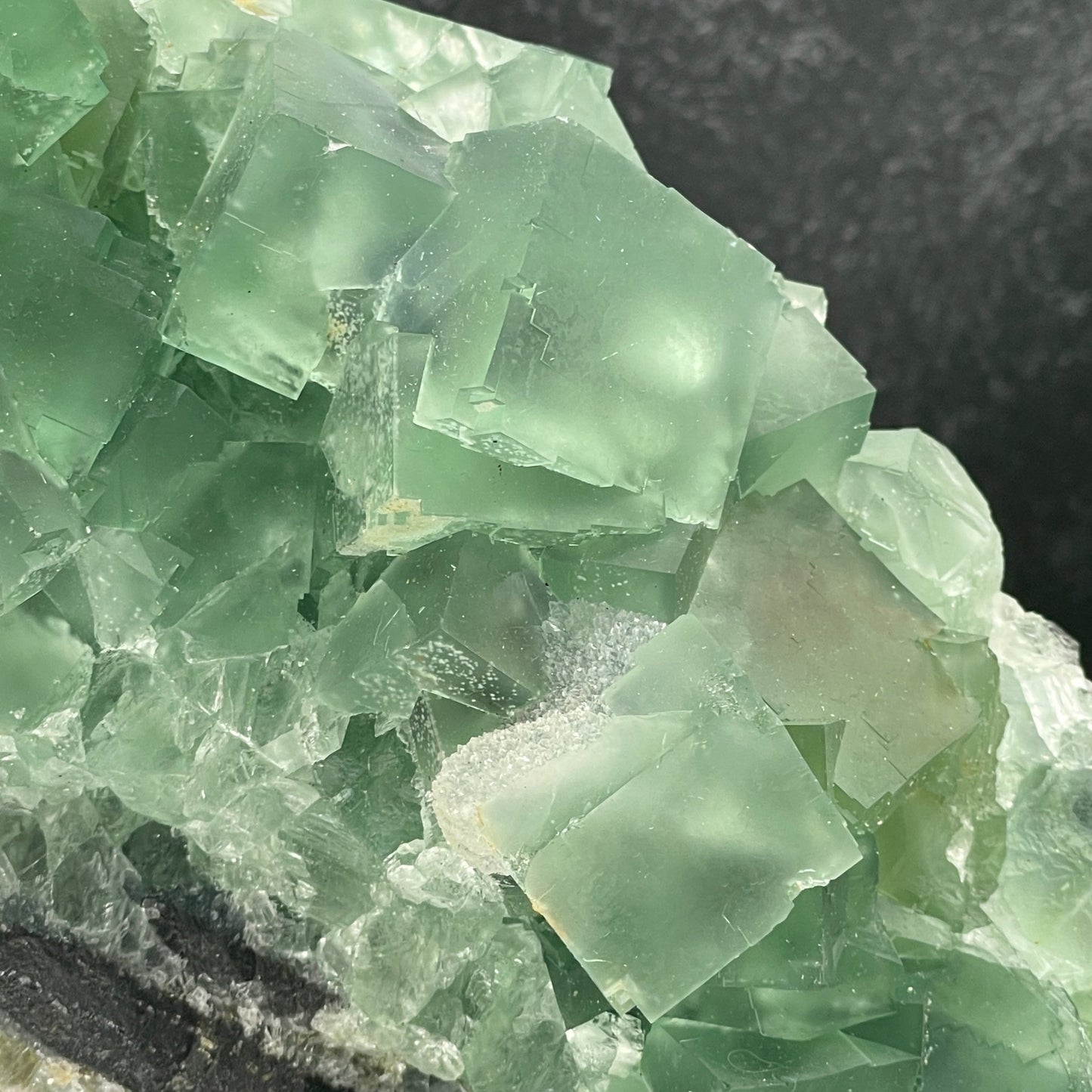 Green Cubic Fluorite with Sugar Druzy Specimen - Sage & Magic