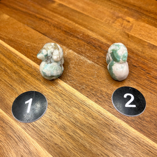 Green Flower Agate Bunny - Sage & Magic