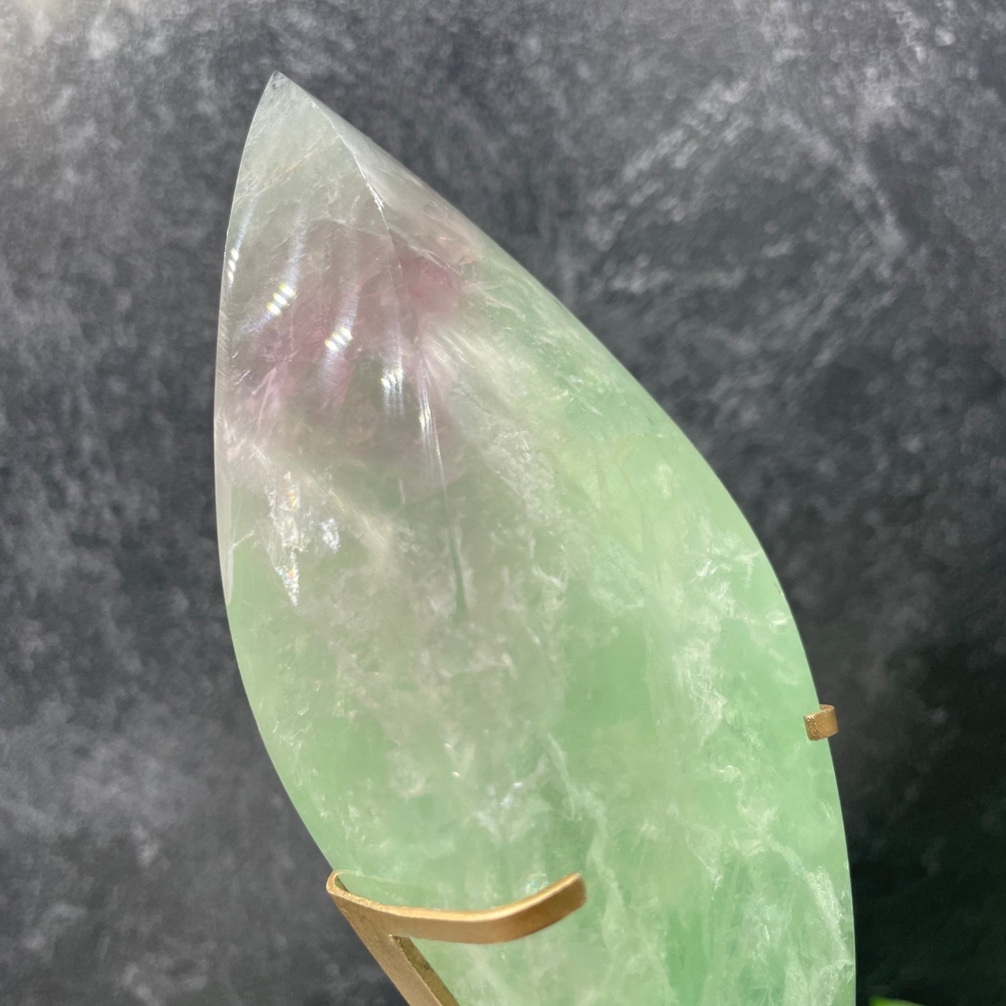 Green Fluorite Flame with Stand - Sage & Magic