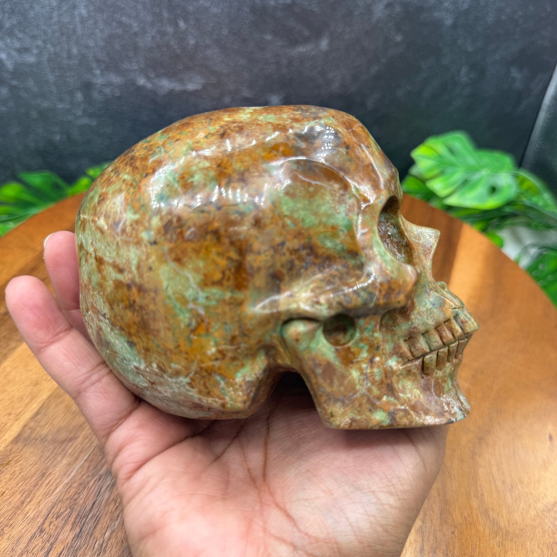 Green Opal Skull - Sage & Magic