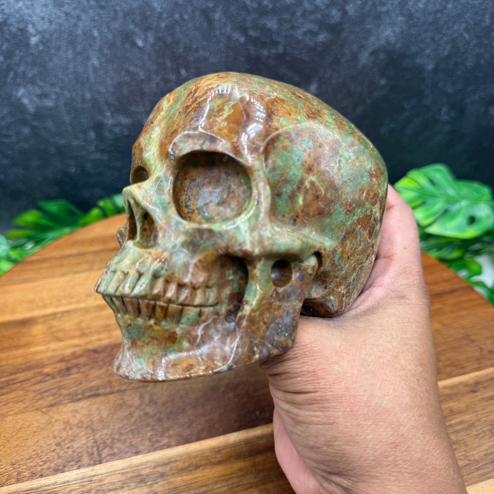 Green Opal Skull - Sage & Magic