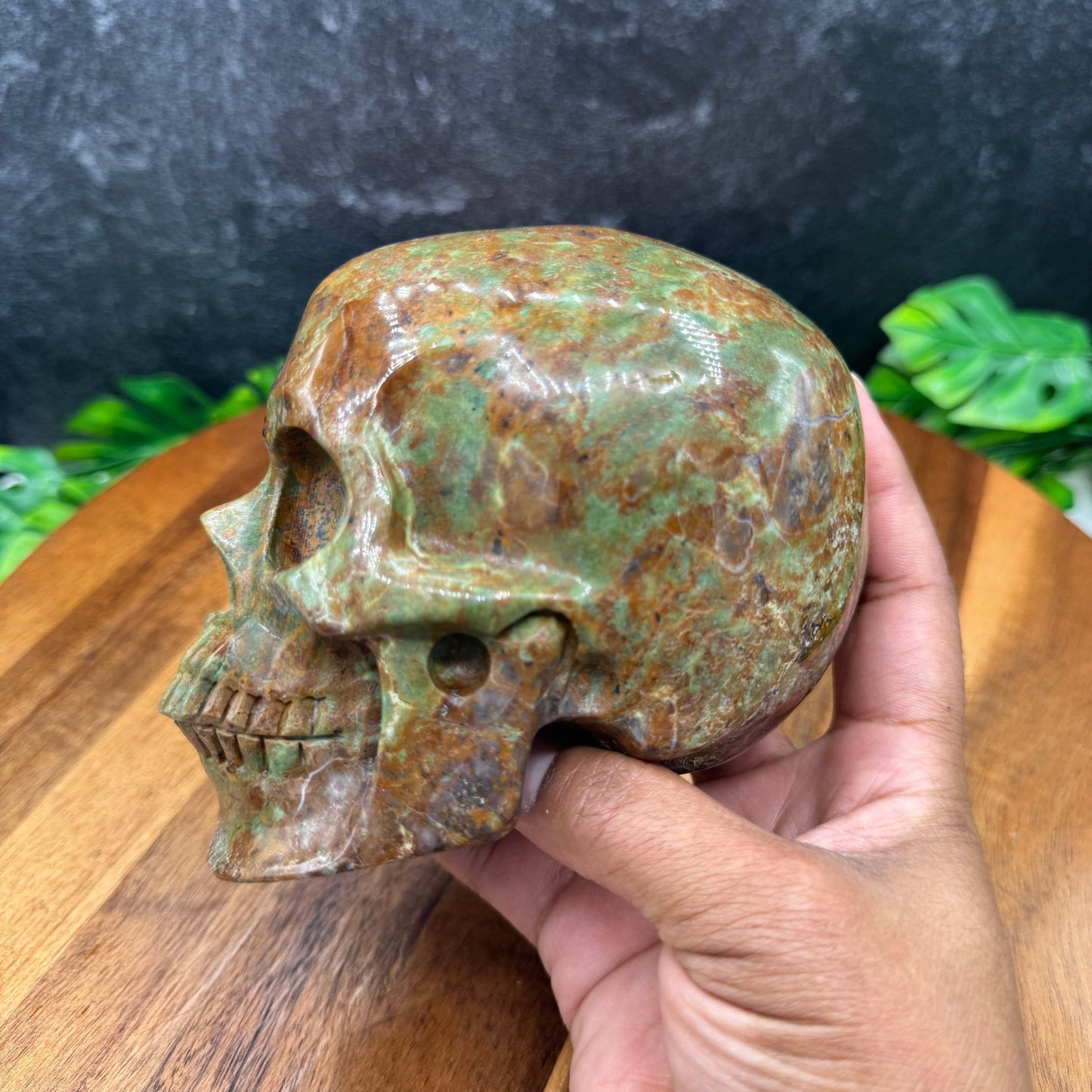 Green Opal Skull - Sage & Magic