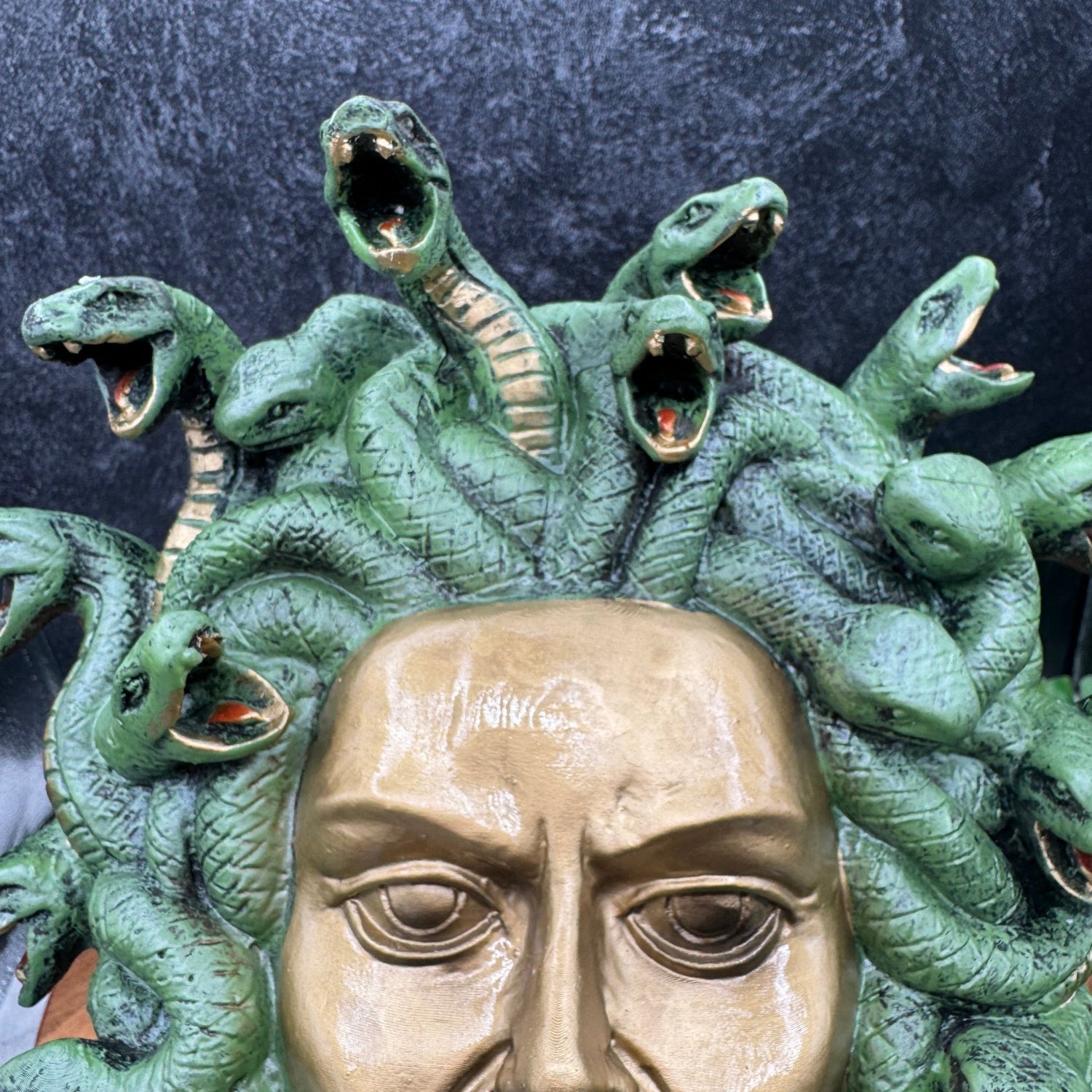 Hanging Wood Medusa Bust Carving - Sage & Magic