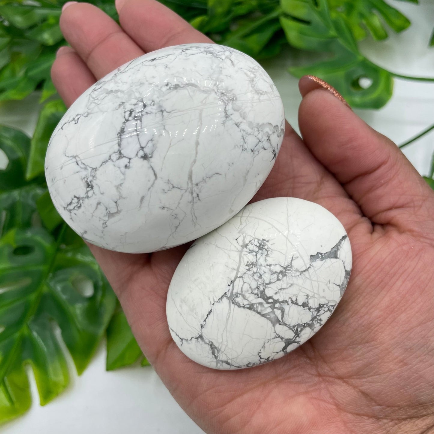 Howlite Palm Stone - Sage & Magic