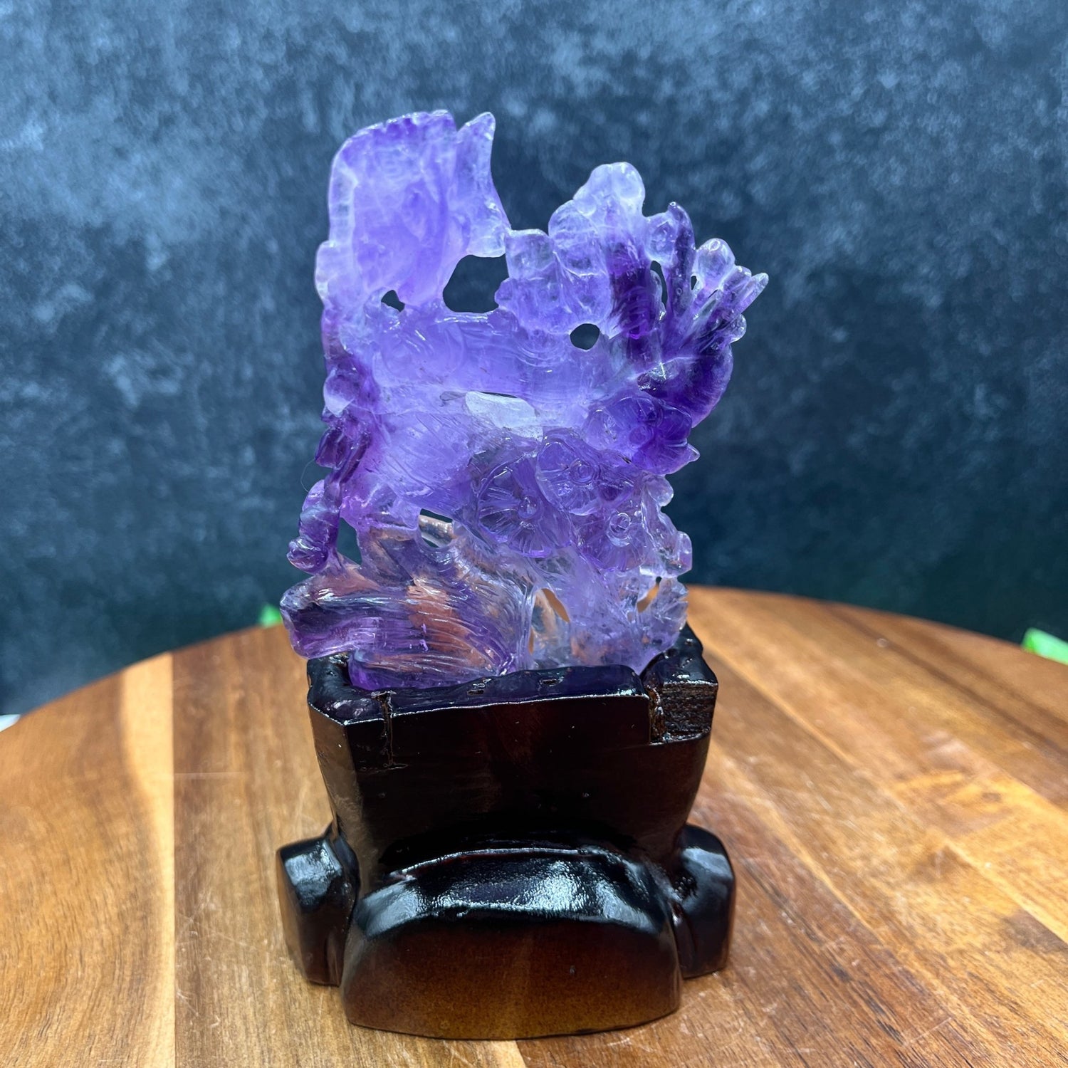 HQ Amethyst Bird on Flower Carving - Sage & Magic