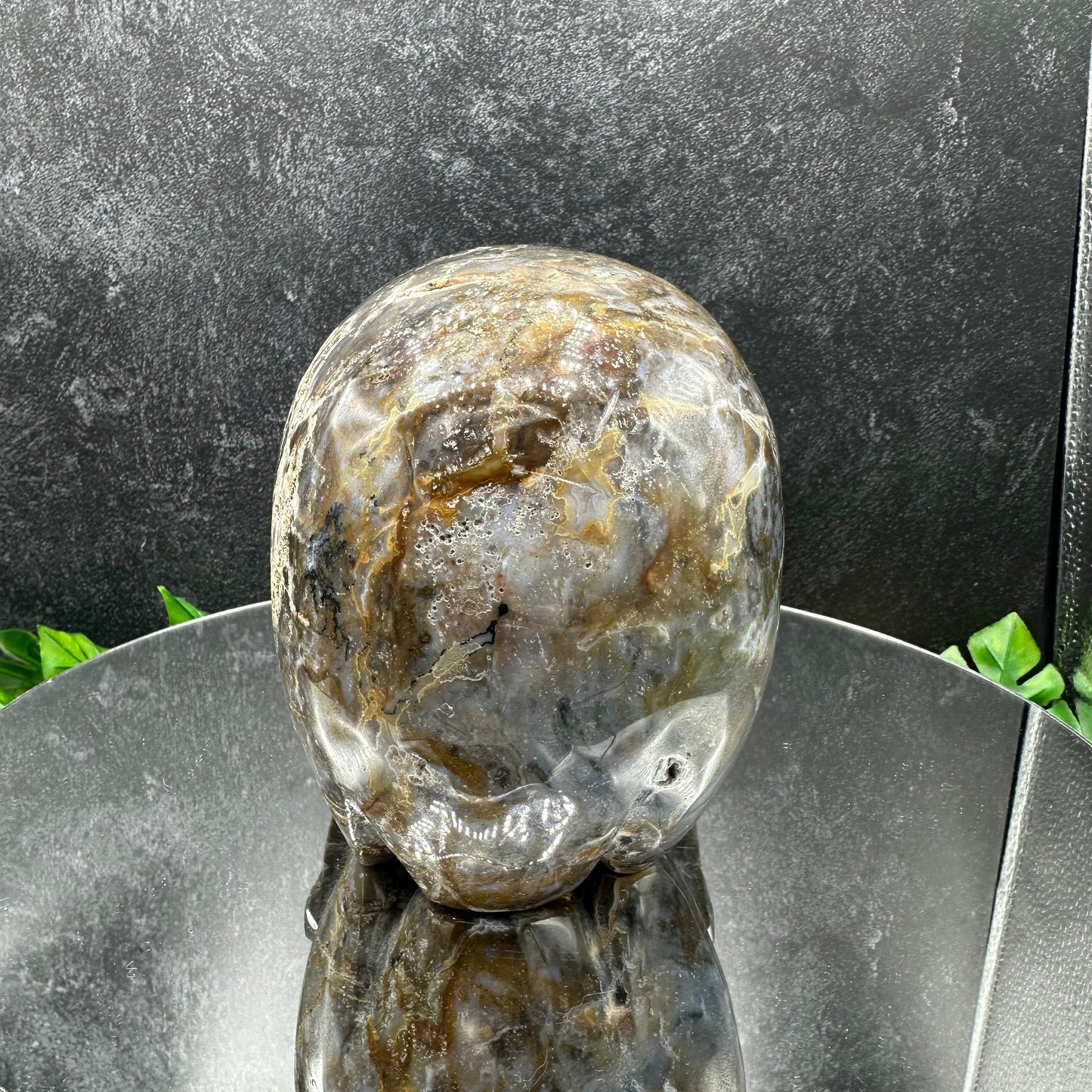 XL Moss Agate Skull