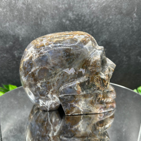 XL Moss Agate Skull