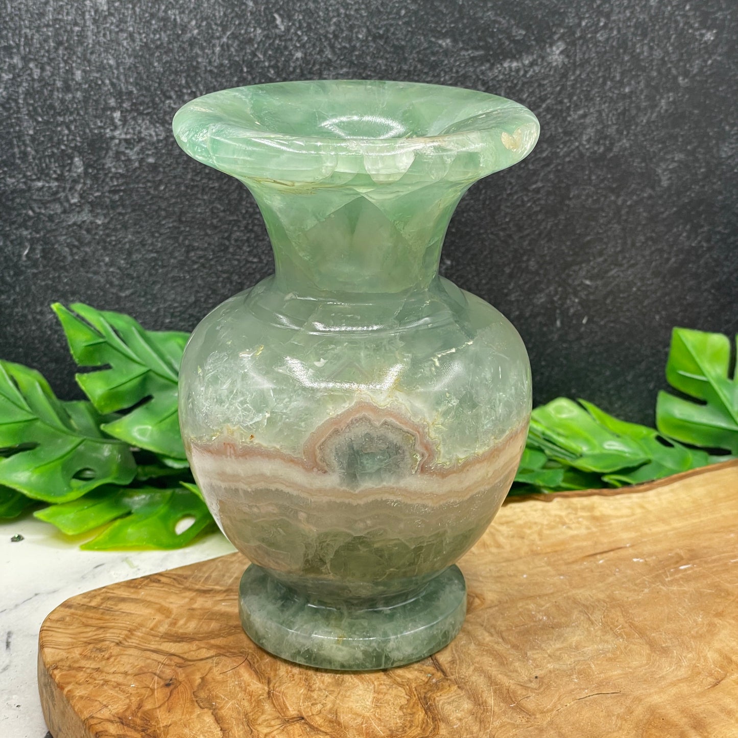 Rare Unique Green Fluorite Vase