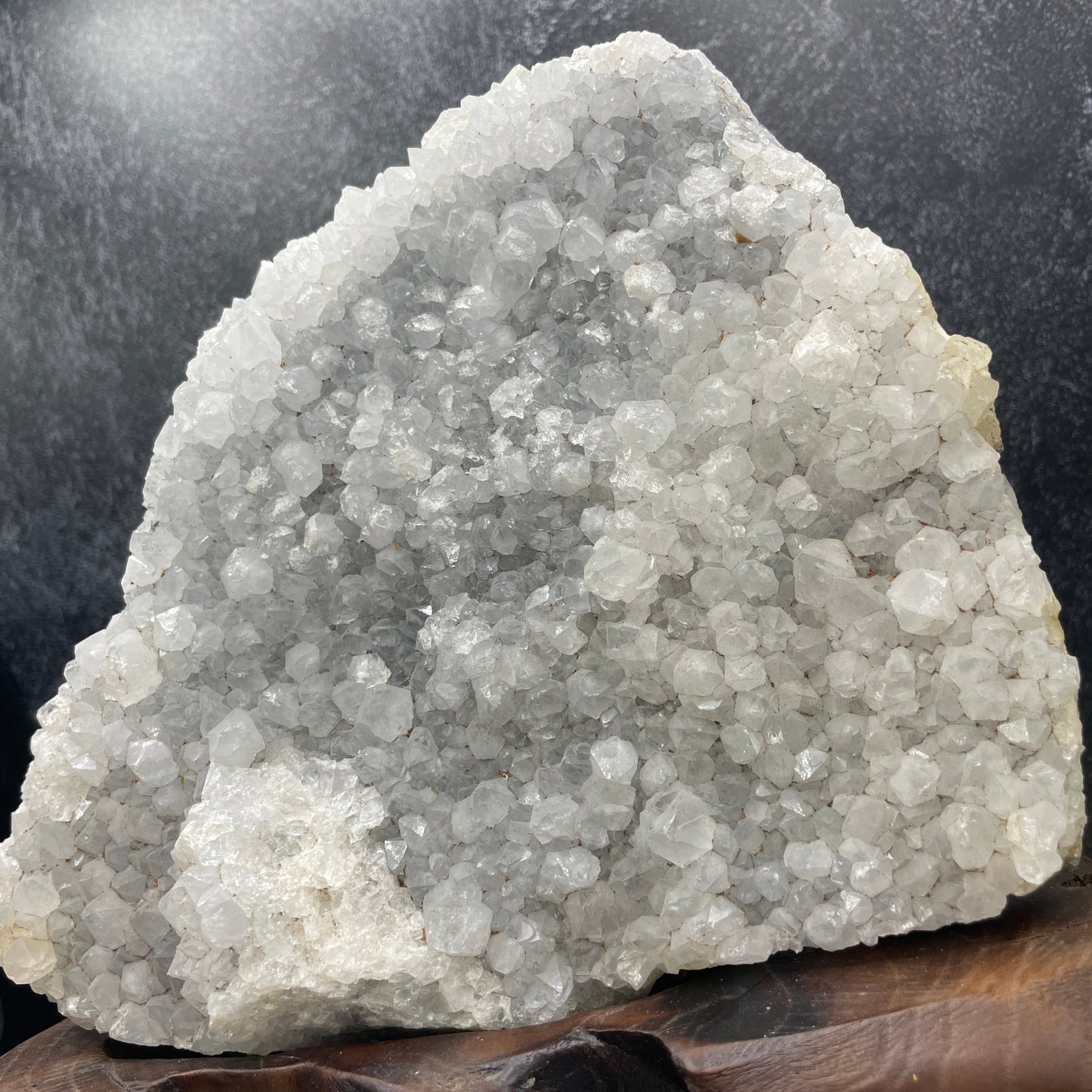 Calcite in Quartz Cluster on Stand