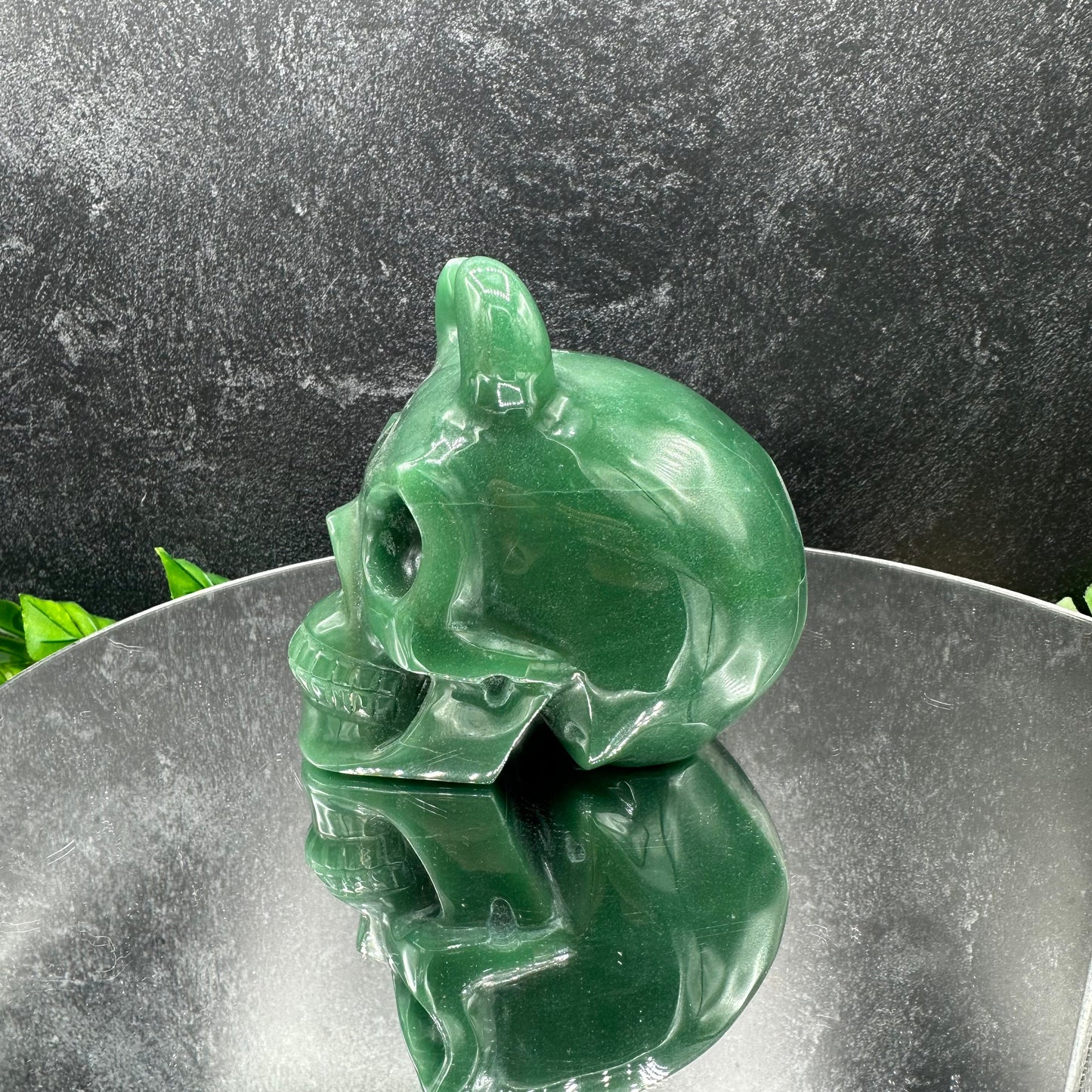 Green Aventurine Demon Skull