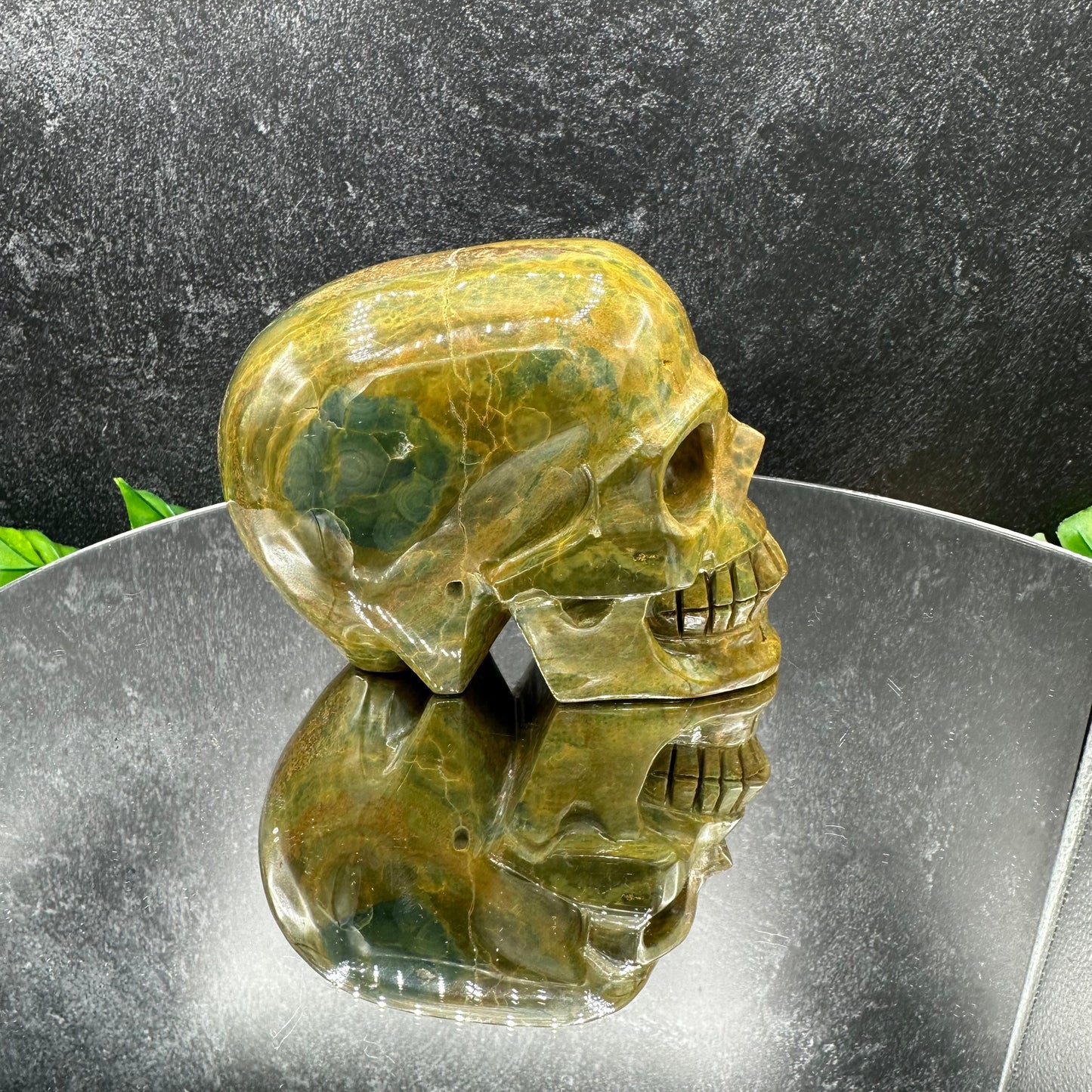 Yellow Ocean Jasper Skull