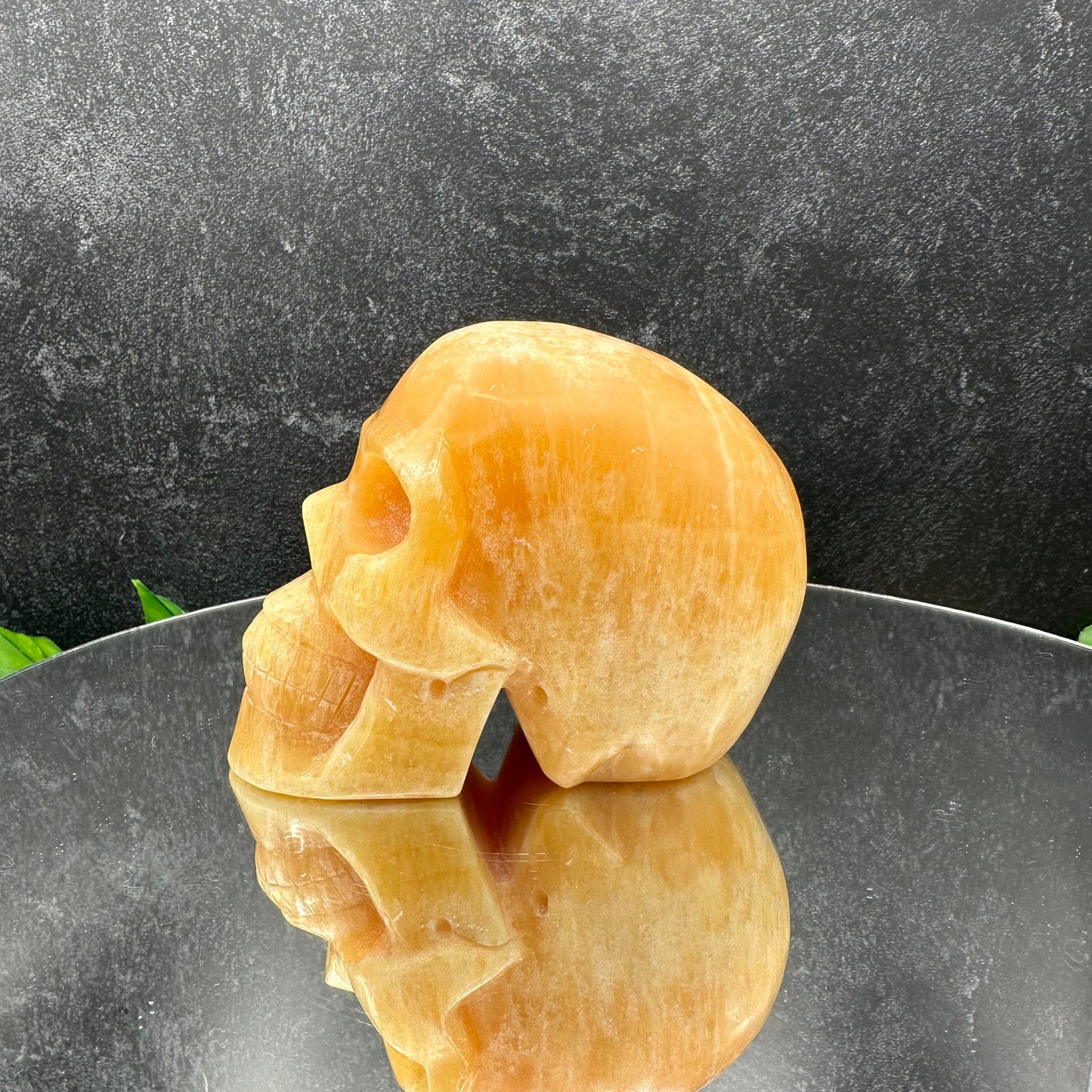 Orange Calcite Skull