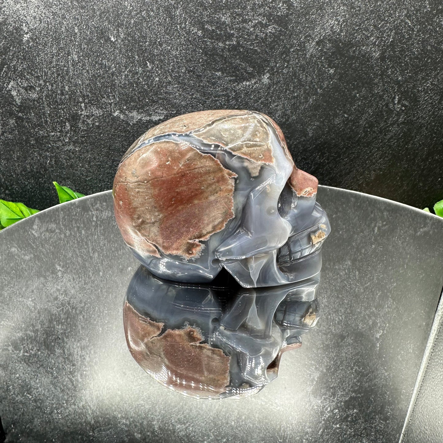 Volcano "Football" Agate Skull