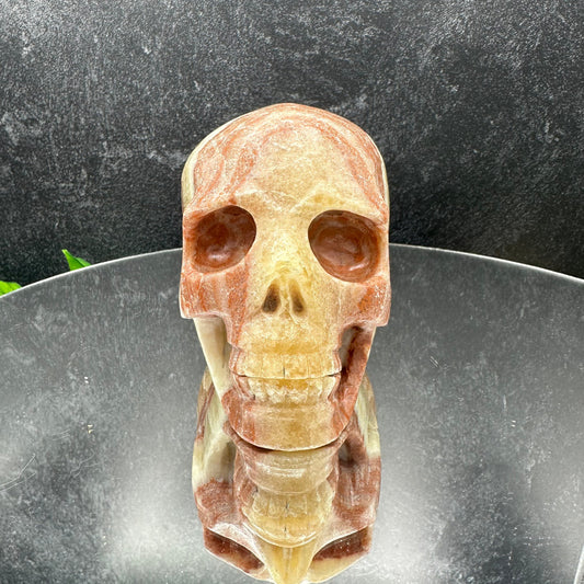 Red Banded Calcite Skull