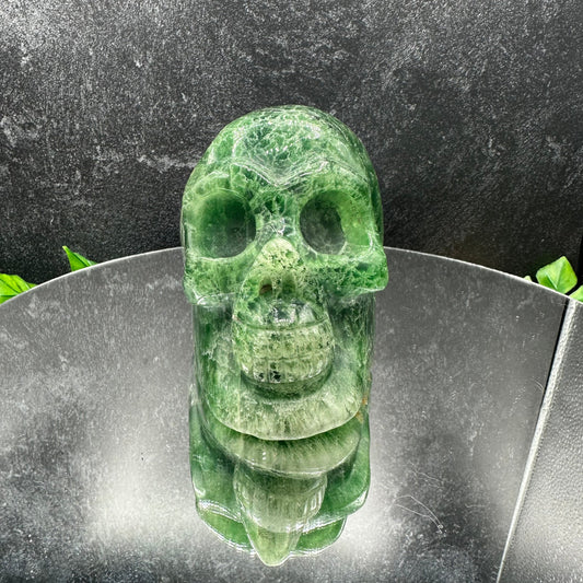 Green Fluorite Skull