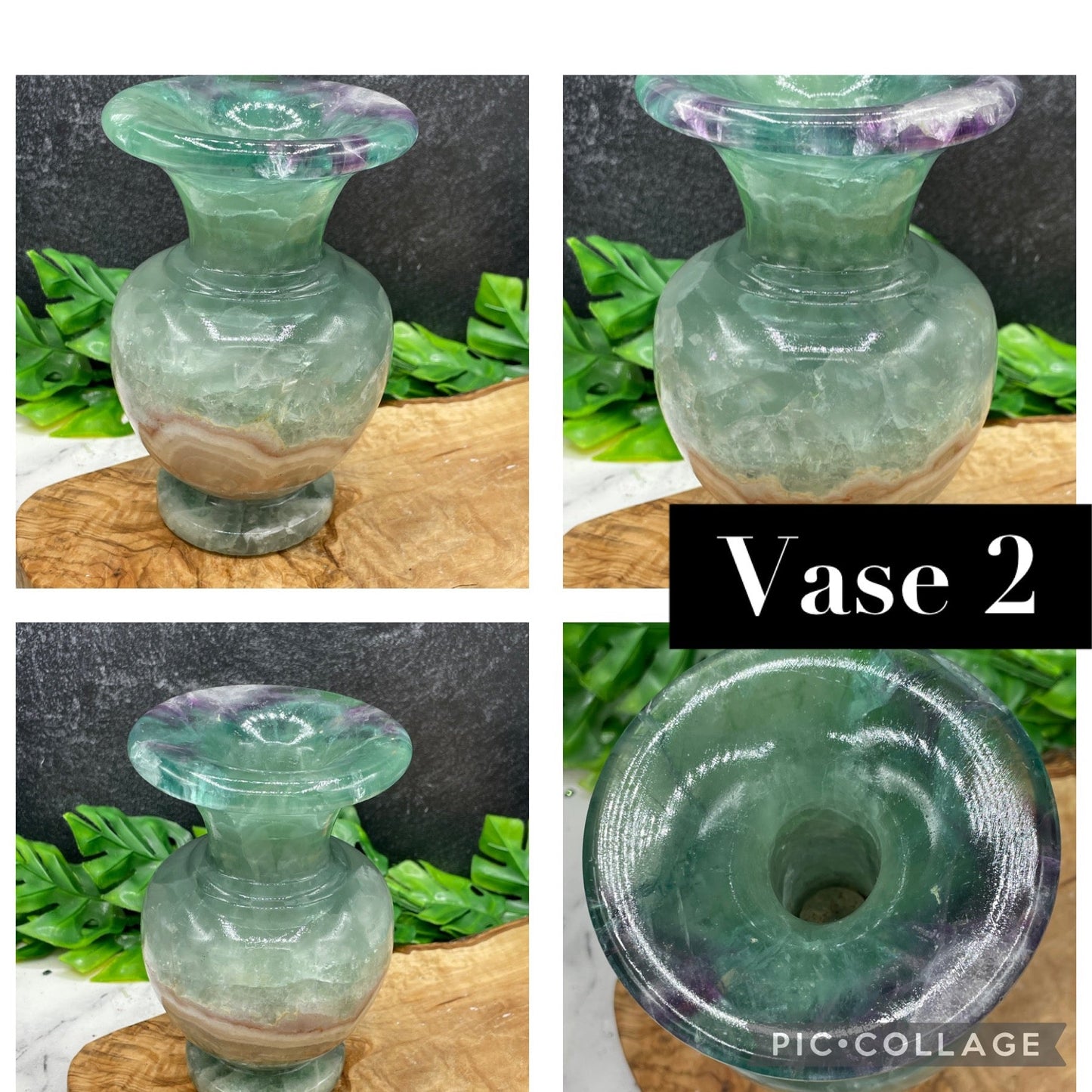 Rare Unique Green Fluorite Vase