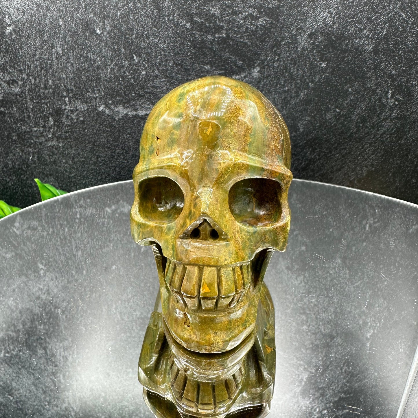 Yellow Ocean Jasper Skull