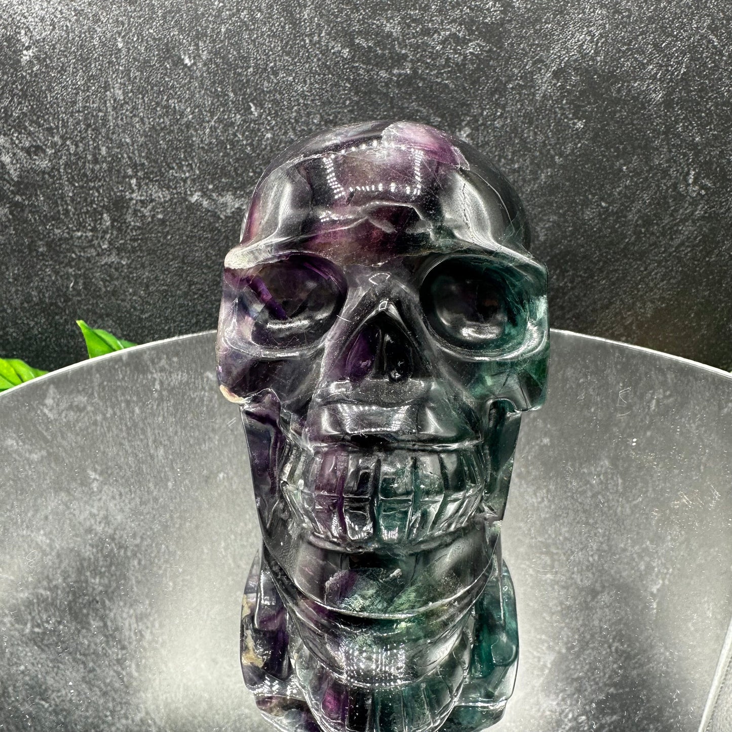 Rainbow Fluorite Skull with Matrix