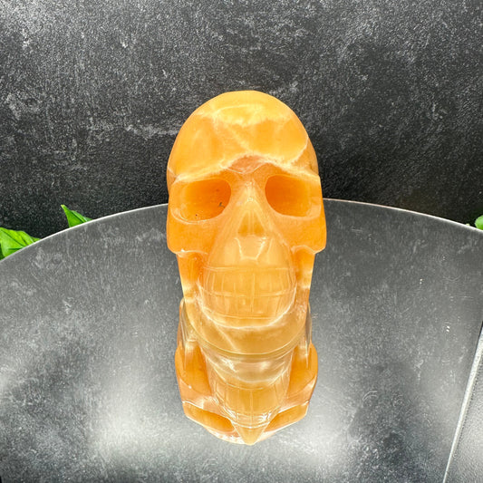 Orange Calcite Skull