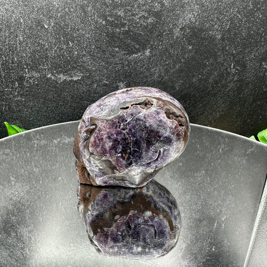 Small Amethyst with Sphalerite Alien Skull