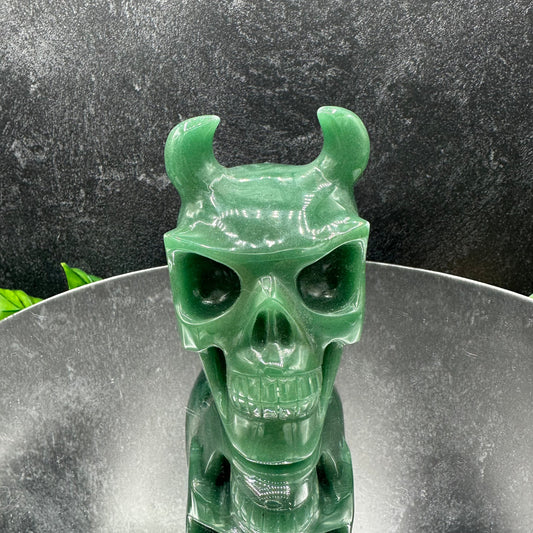 Green Aventurine Demon Skull