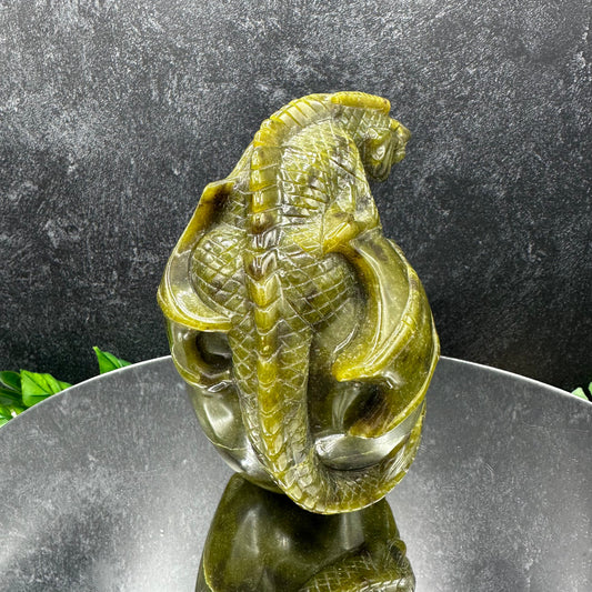 Jade Dragon on Skull