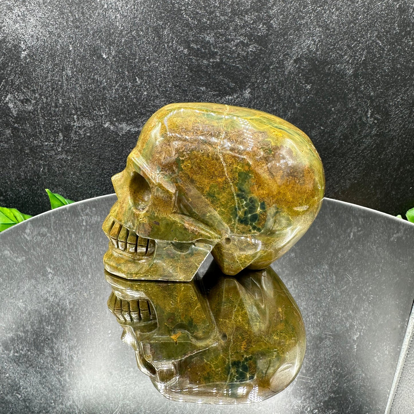 Yellow Ocean Jasper Skull